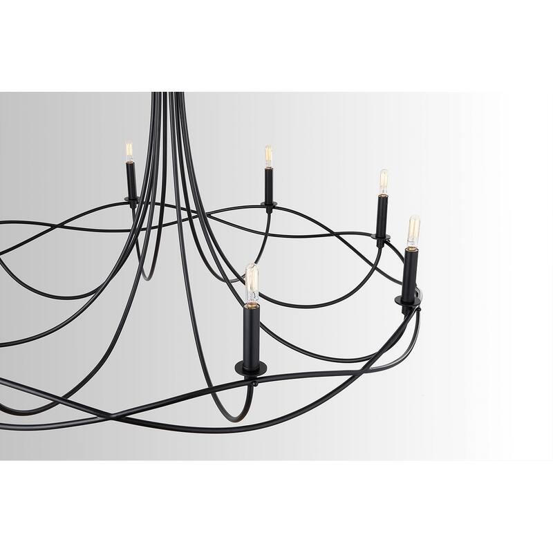 Sonnet 8-light Matte Black Chandelier