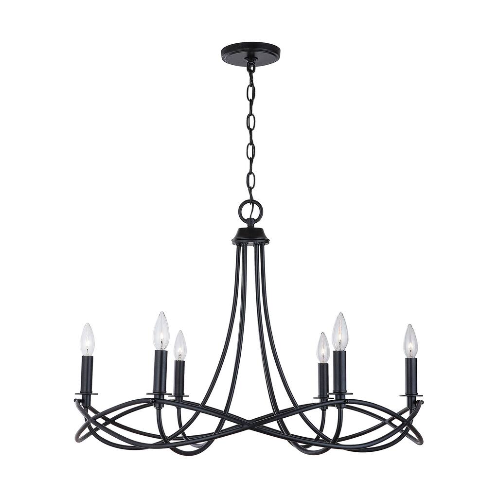 Sonnet 6-light Matte Black Chandelier