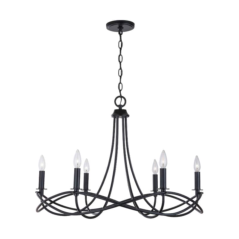 Sonnet 6-light Matte Black Chandelier