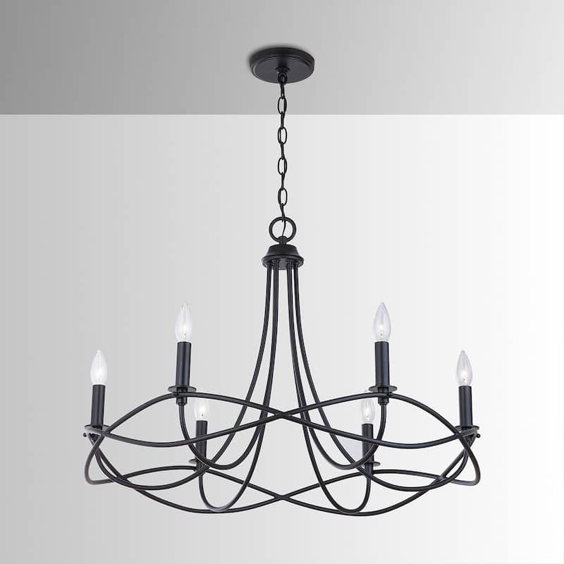 Sonnet 6-light Matte Black Chandelier