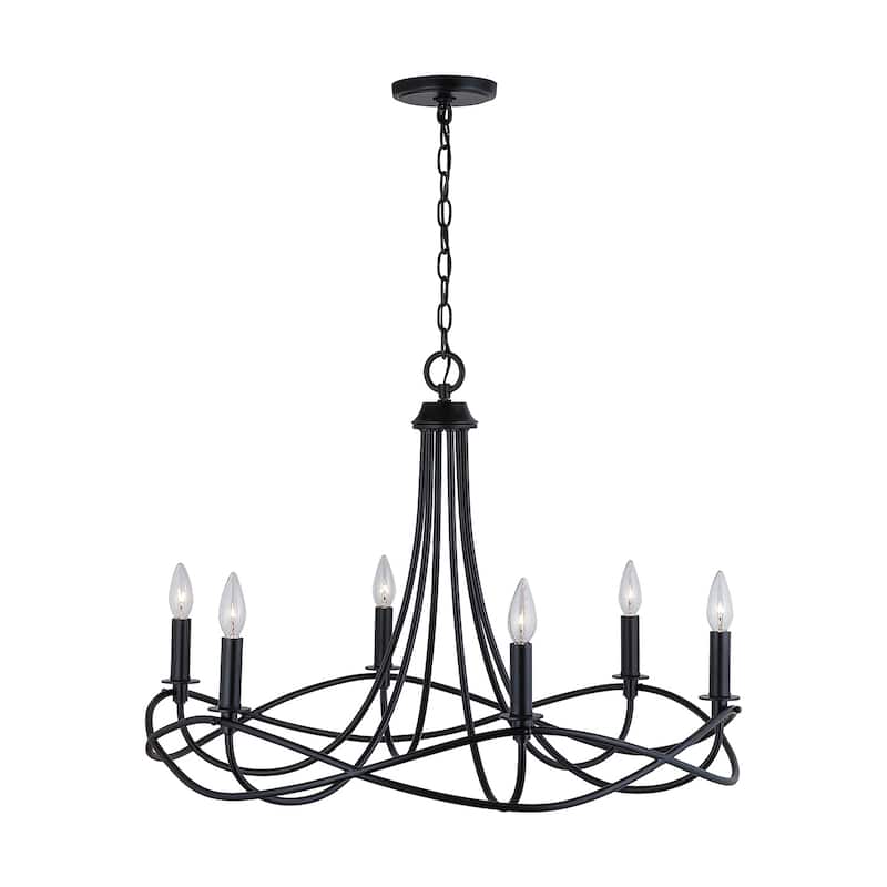 Sonnet 6-light Matte Black Chandelier