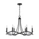 preview thumbnail 1 of 2, Sonnet 6-light Matte Black Chandelier