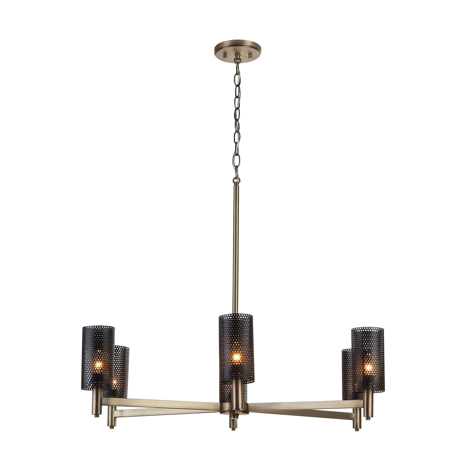 Dax 6-light Aged Brass/Black Chandelier - Chandeliers For Bedrooms by Overstock.com