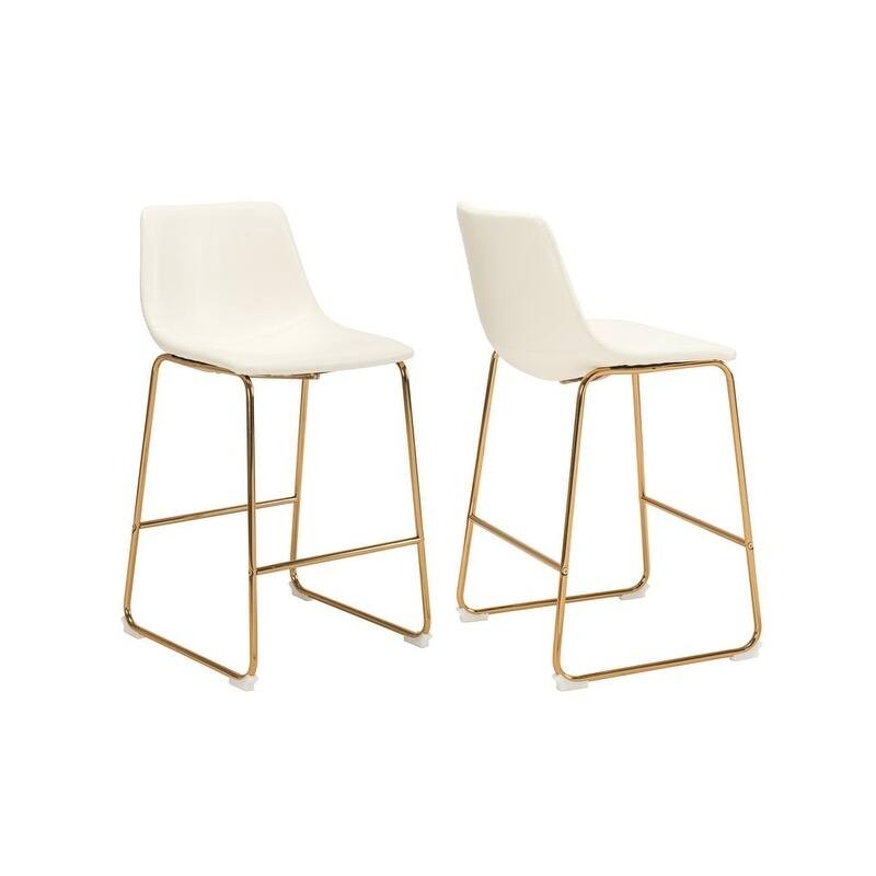 Truesdell 26" Vintage Black Gold Bar Stool (SET Of 2) - N/A - White
