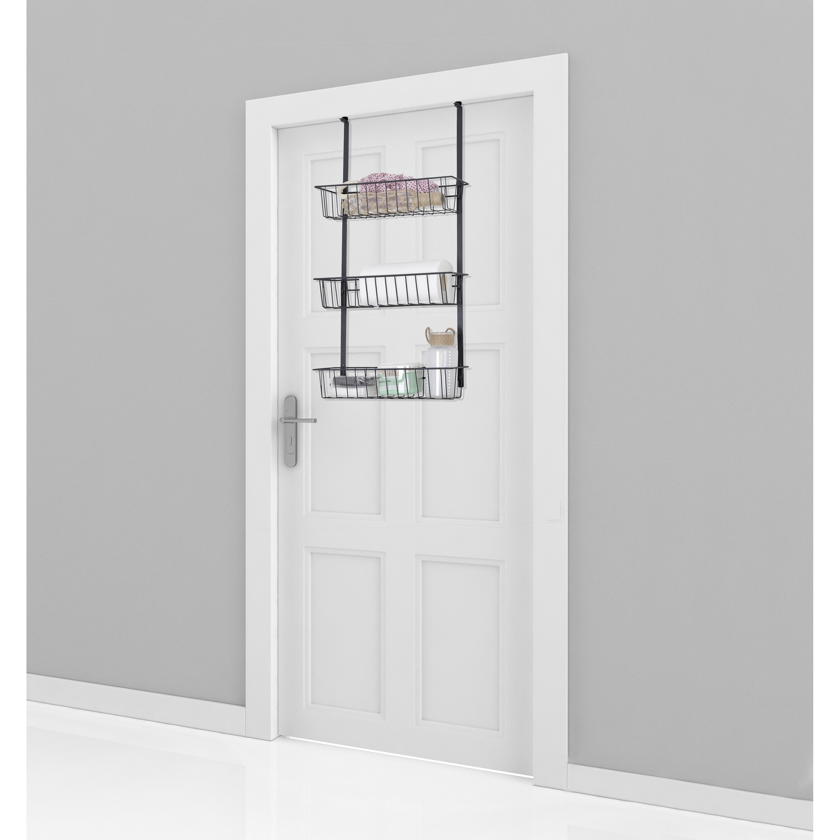 Shop Lauren Taylor Over The Door Rack 3 Baskets 29 5 16 7 5