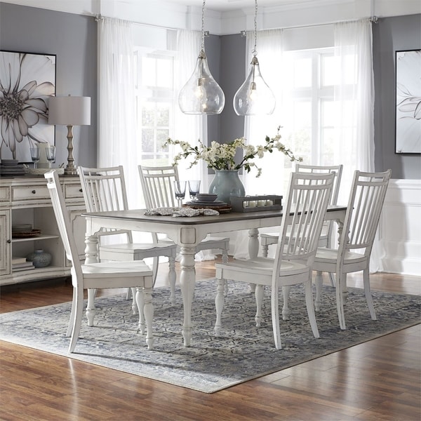 Magnolia Manor Antique White Optional 7-piece Leg Table Set