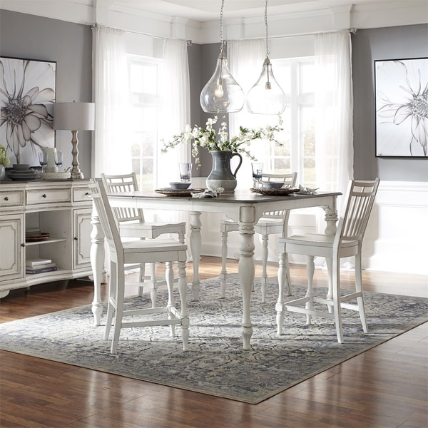 Magnolia Manor Antique White Optional 7-piece Gathering Table Set