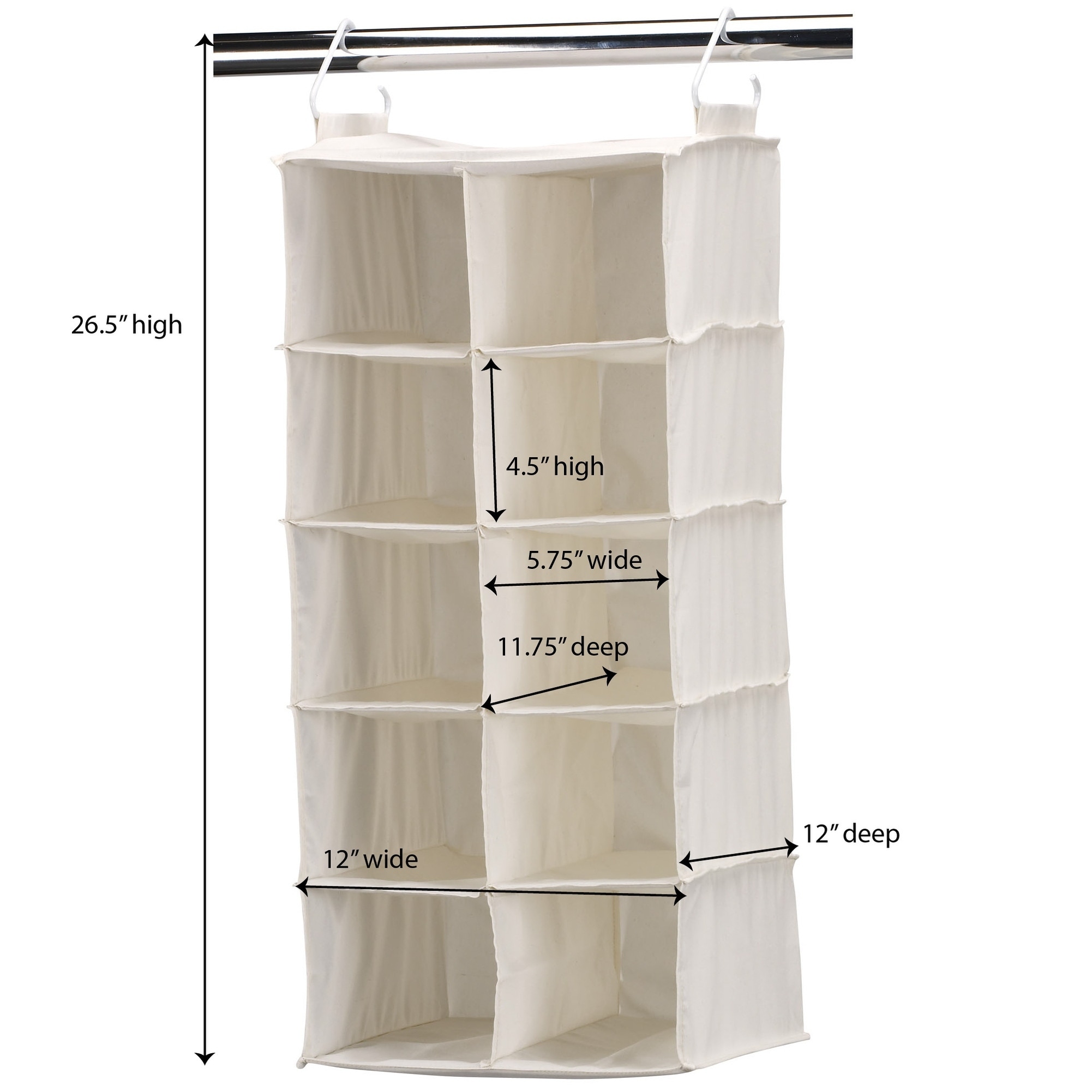 Household Essentials 10 Pocket Hanging Shoe Storage Organizer Pocket Hanging Shoe Storage Organizer