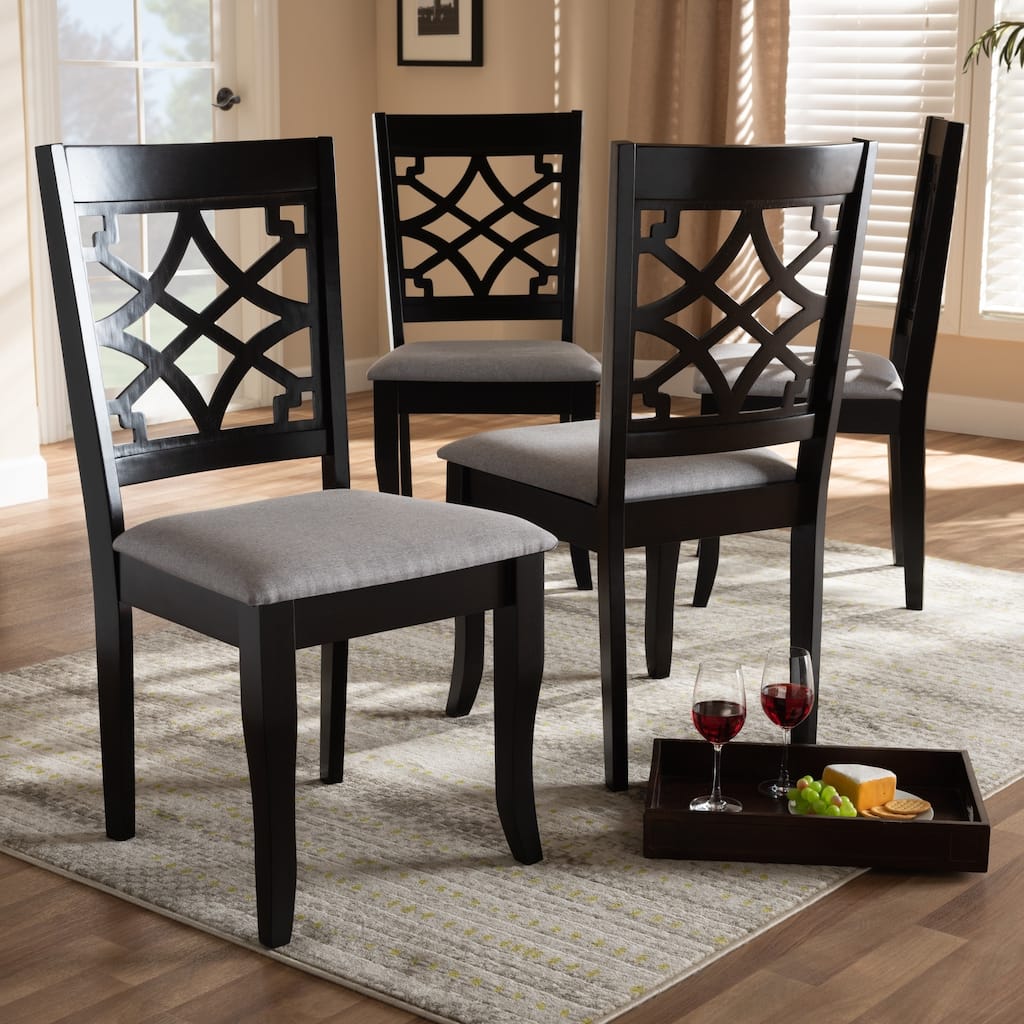Modern and Contemporary Fabric 4-Piece Dining Chair Set