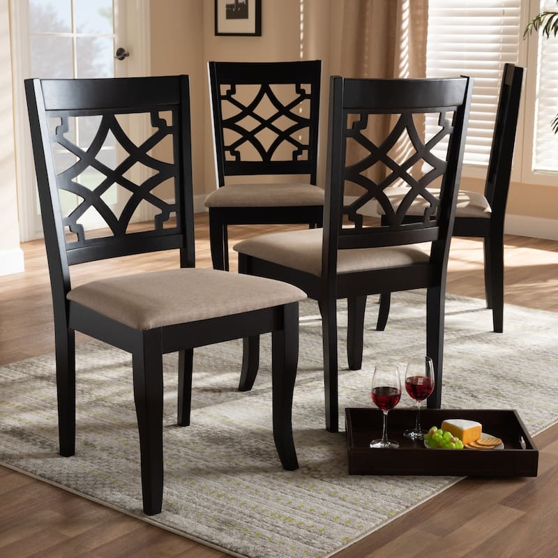 Modern and Contemporary Fabric 4-Piece Dining Chair Set