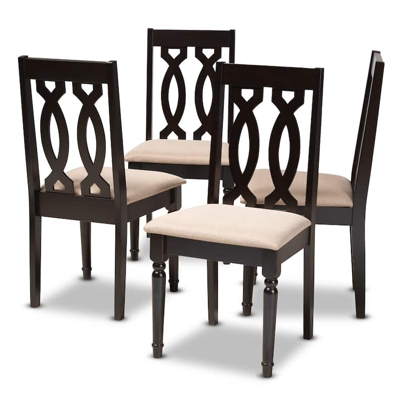 Modern and Contemporary Fabric 4-Piece Dining Chair Set - Sand