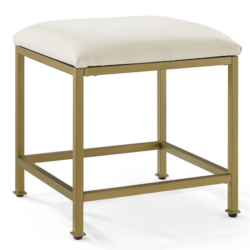 Crosley Aimee Vanity Stool - Creme/Soft Gold - Crème/Soft Gold - 18 "W x 17 "D x	18.75 "H
