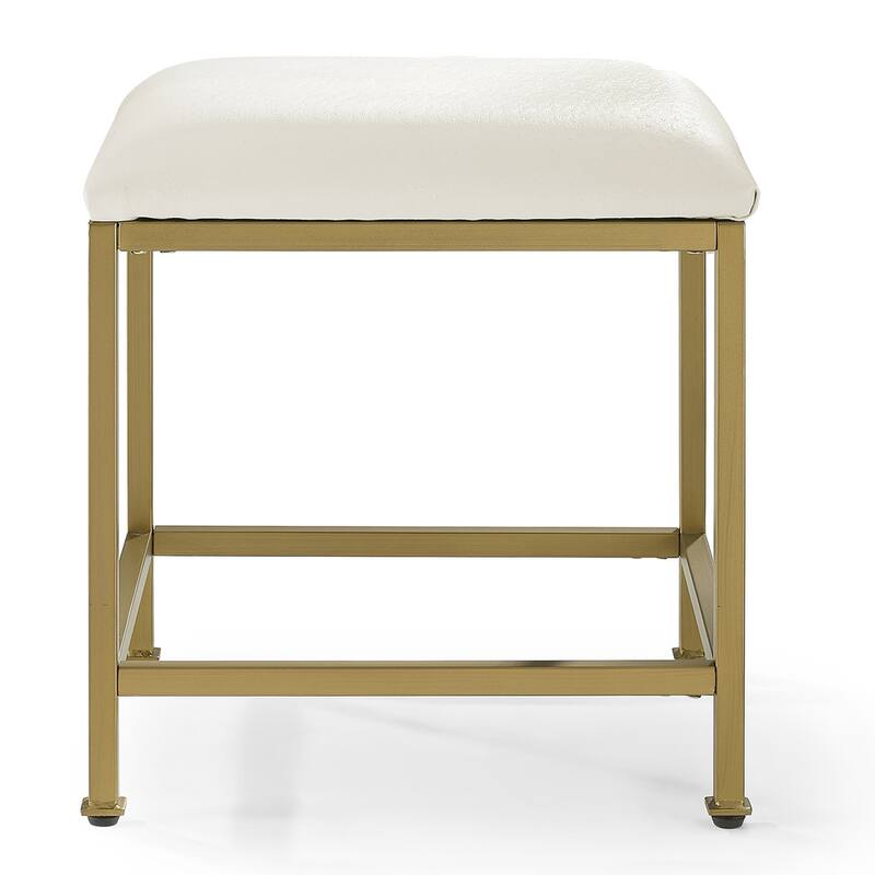 Crosley Aimee Vanity Stool - Creme/Soft Gold - Crème/Soft Gold - 18 "W x 17 "D x	18.75 "H