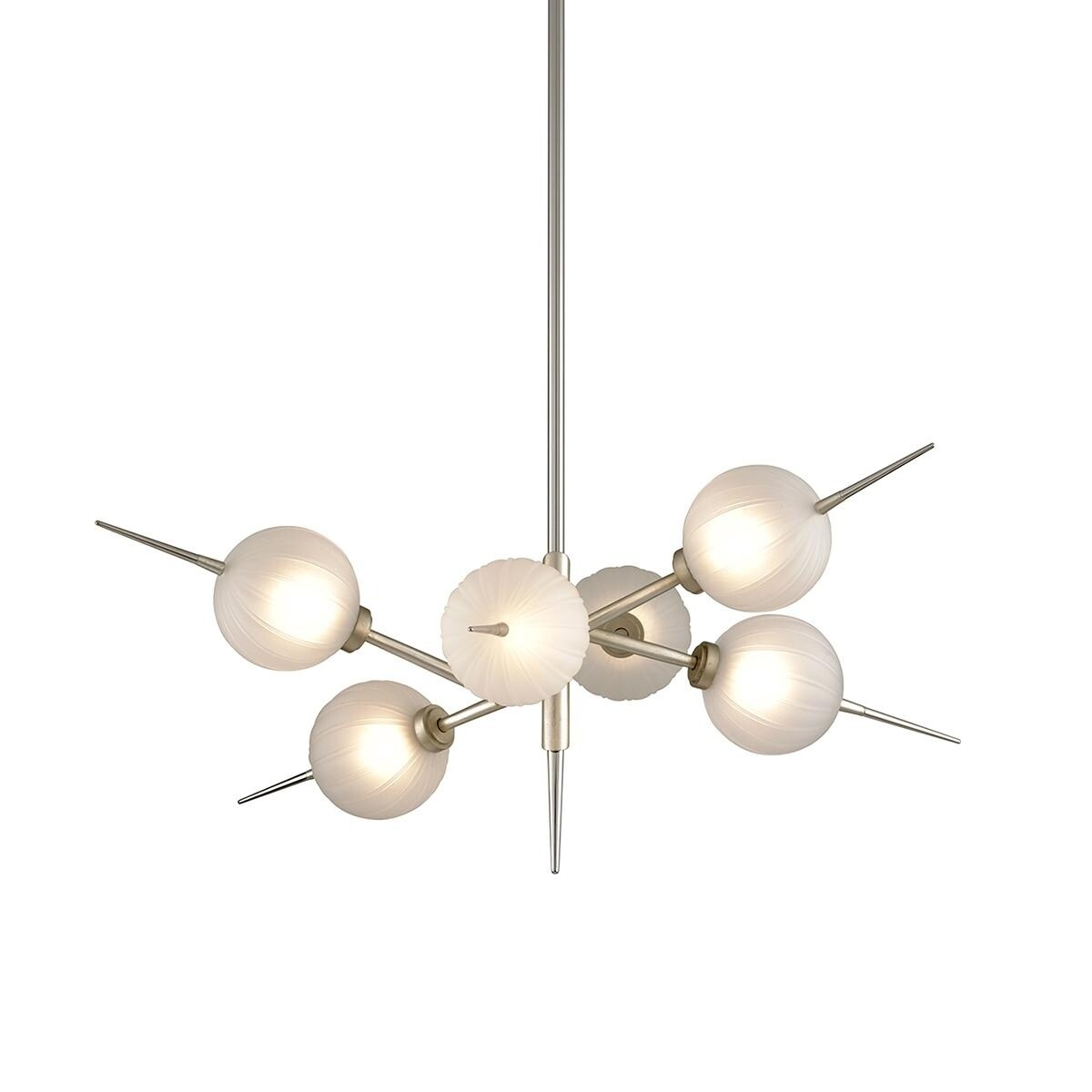 Tempest 6-Light Satin Silver Leaf LED Chandelier - Chandeliers For Bedrooms by Overstock.com