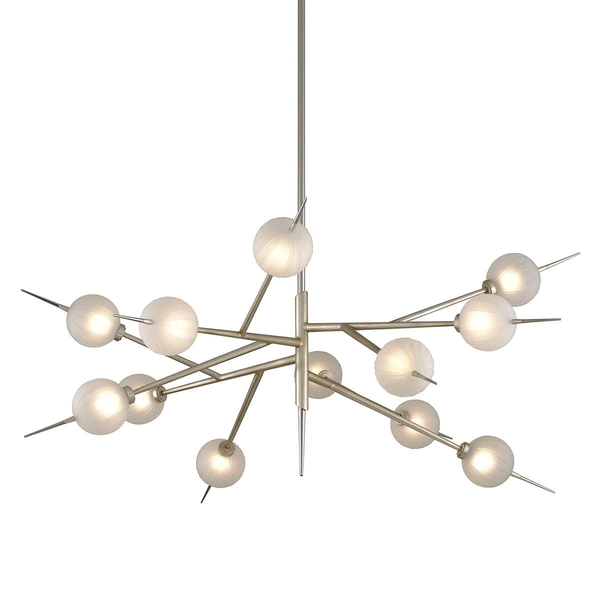 Tempest 12-Light Satin Silver Leaf LED Chandelier - Chandeliers For Bedrooms by Overstock.com