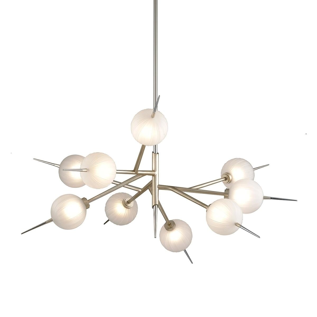 Tempest 9-Light Satin Silver Leaf LED Chandelier - Chandeliers For Bedrooms by Overstock.com