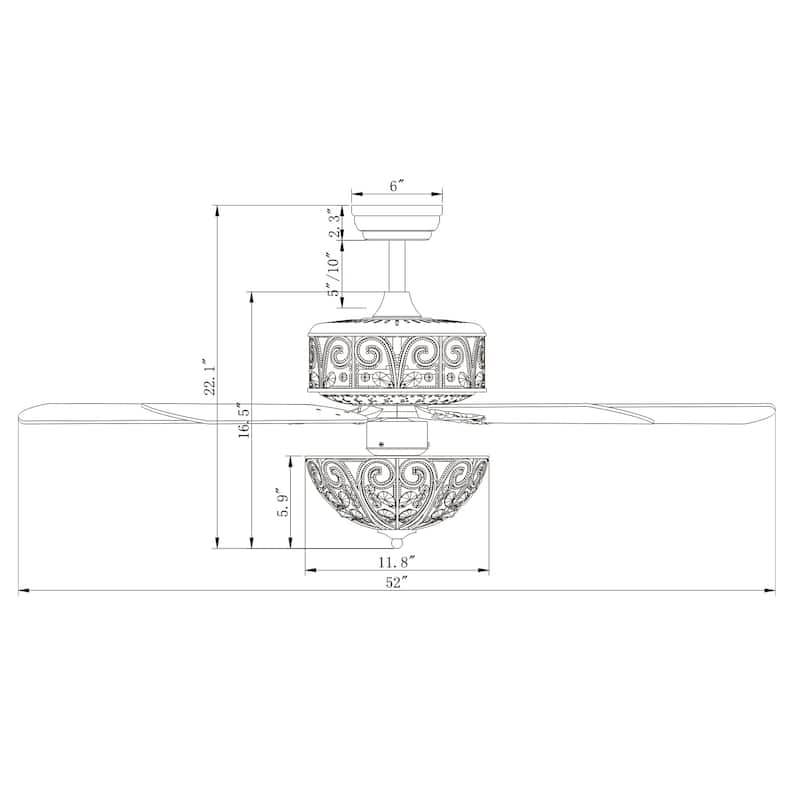 Hegasal Chrome Dual Lamp Crystal Lighted Chandelier - 52-inches Diameter