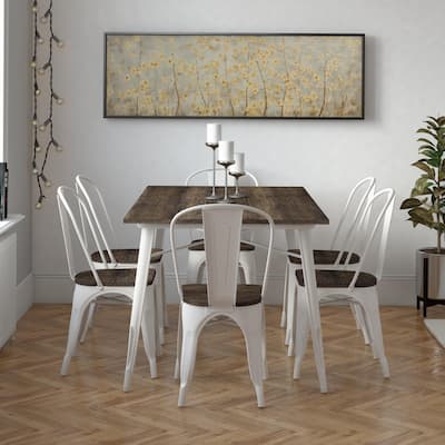 DHP Rectangular Fusion Dining Table with Dining Chairs