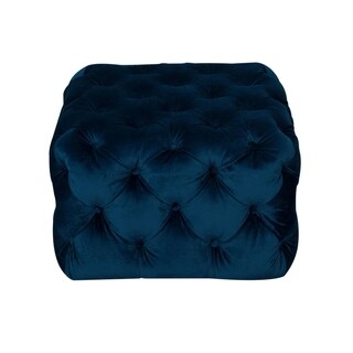 HomePop  Medium Square All-Over Tufted Ottoman (Navy)