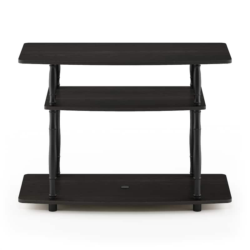 Furinno Turn-N-Tube No Tools 3-Tier TV Stands with Classic Tubes, Espresso/Black - Espresso/Black Classic Tube