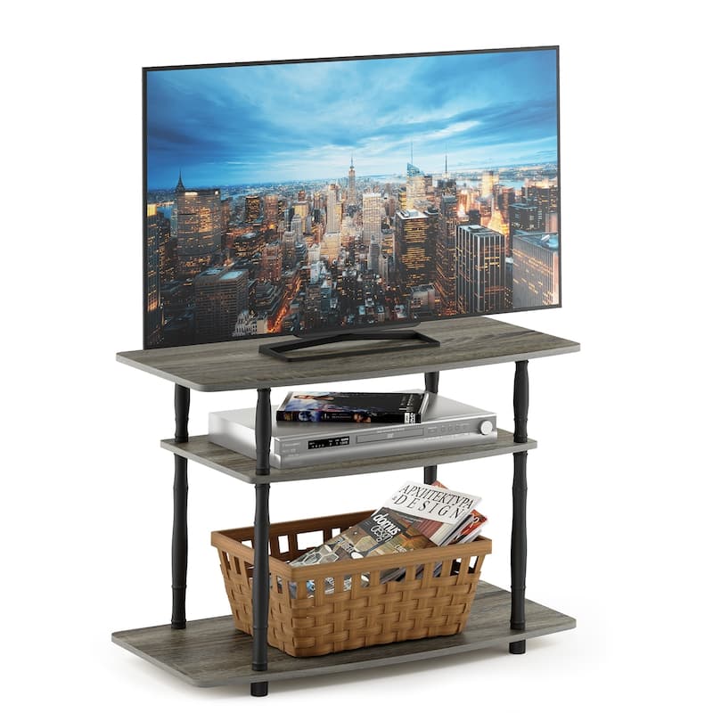 Furinno Turn-N-Tube No Tools 3-Tier TV Stands with Classic Tubes, Espresso/Black