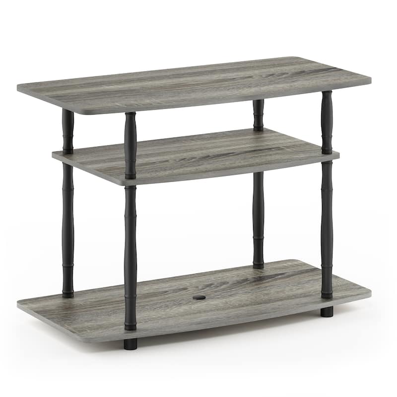 Furinno Turn-N-Tube No Tools 3-Tier TV Stands with Classic Tubes, Espresso/Black
