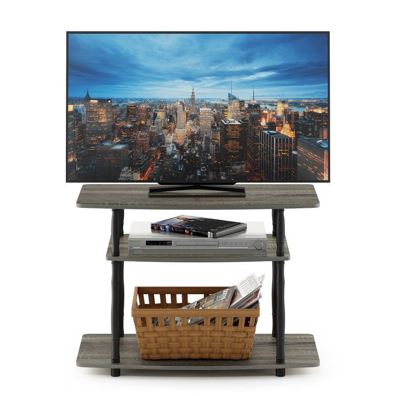Furinno Turn-N-Tube No Tools 3-Tier TV Stands with Classic Tubes, Espresso/Black