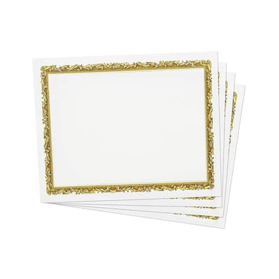 48PCS Blank Certificate Awards Gold Foil Paper - Printer Fit, 8.5 x 11 Inches