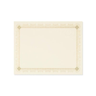 48PCS Blank Certificate Gold Leaf Borders Paper - Printer Fit, 8.5 x 11 Inches
