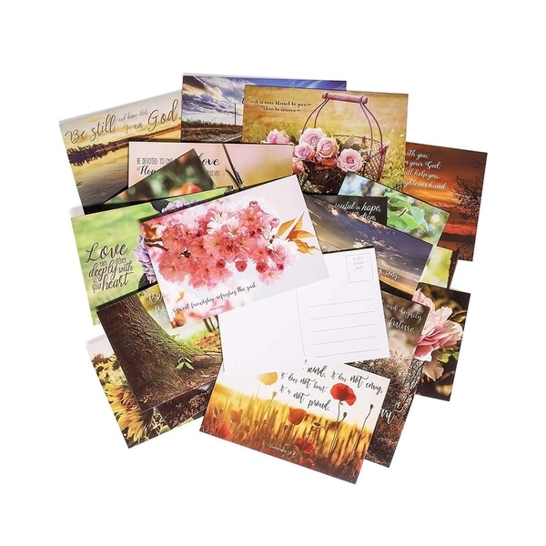 40-Pack Christian Motivational Inspirational Bible Scripture Post cards 4"x6"