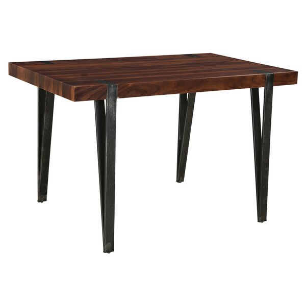 Carson Carrington Tomeshult Honey Brown Dining Table - Honey brown and antique gunmetal - 48"W x 30"L x 30"H. Opens flyout.