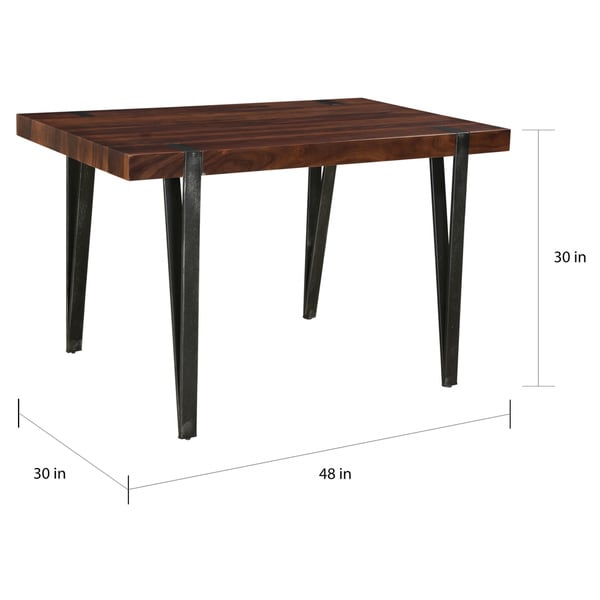 Carson Carrington Tomeshult Honey Brown Dining Table - Honey brown and antique gunmetal - 48"W x 30"L x 30"H