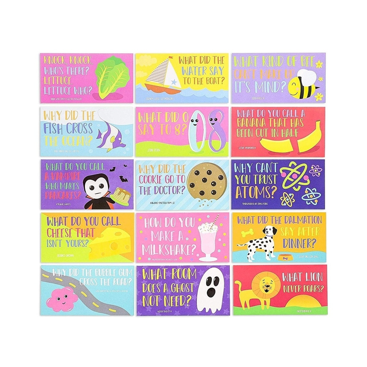 60-Pack Kids Junior Funny Lunch Box Note Cards Riddles Jokes Puns Puzzle  Game - Overstock - 28571139