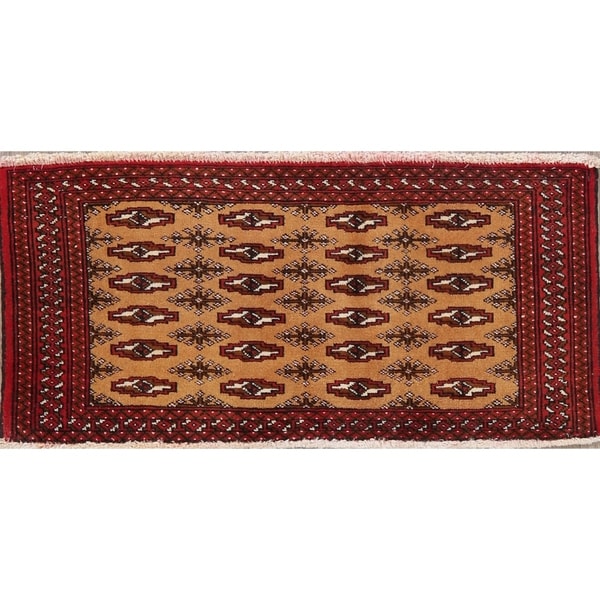 Turkoman Hand Knotted Wool Persian Oriental Area Rug - 1'8" x 3'4"