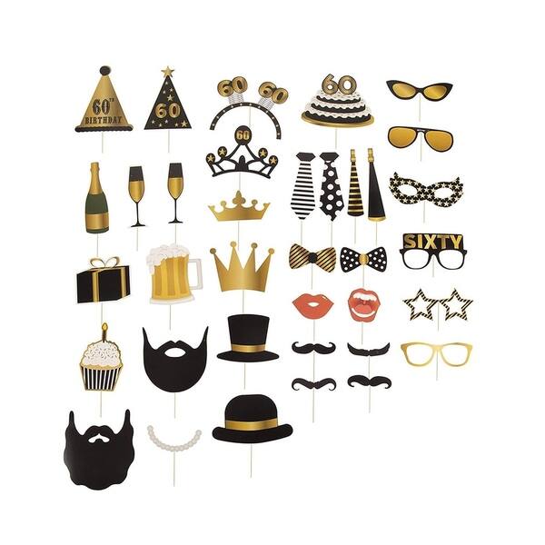 Shop 60 Pack 60th Birthday Party Photo Booth Selfie Props Cake