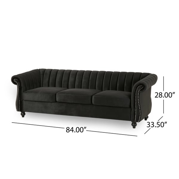 Bowie Modern Glam Velvet 3 Seater Sofa by Christopher Knight Home