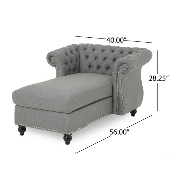 Shop Black Friday Deals On Lancelot Modern Glam Fabric Chesterfield Chaise Lounge By Christopher Knight Home On Sale Overstock 28571308 Dark Gray Dark Brown