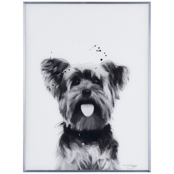 black and white dog wall art