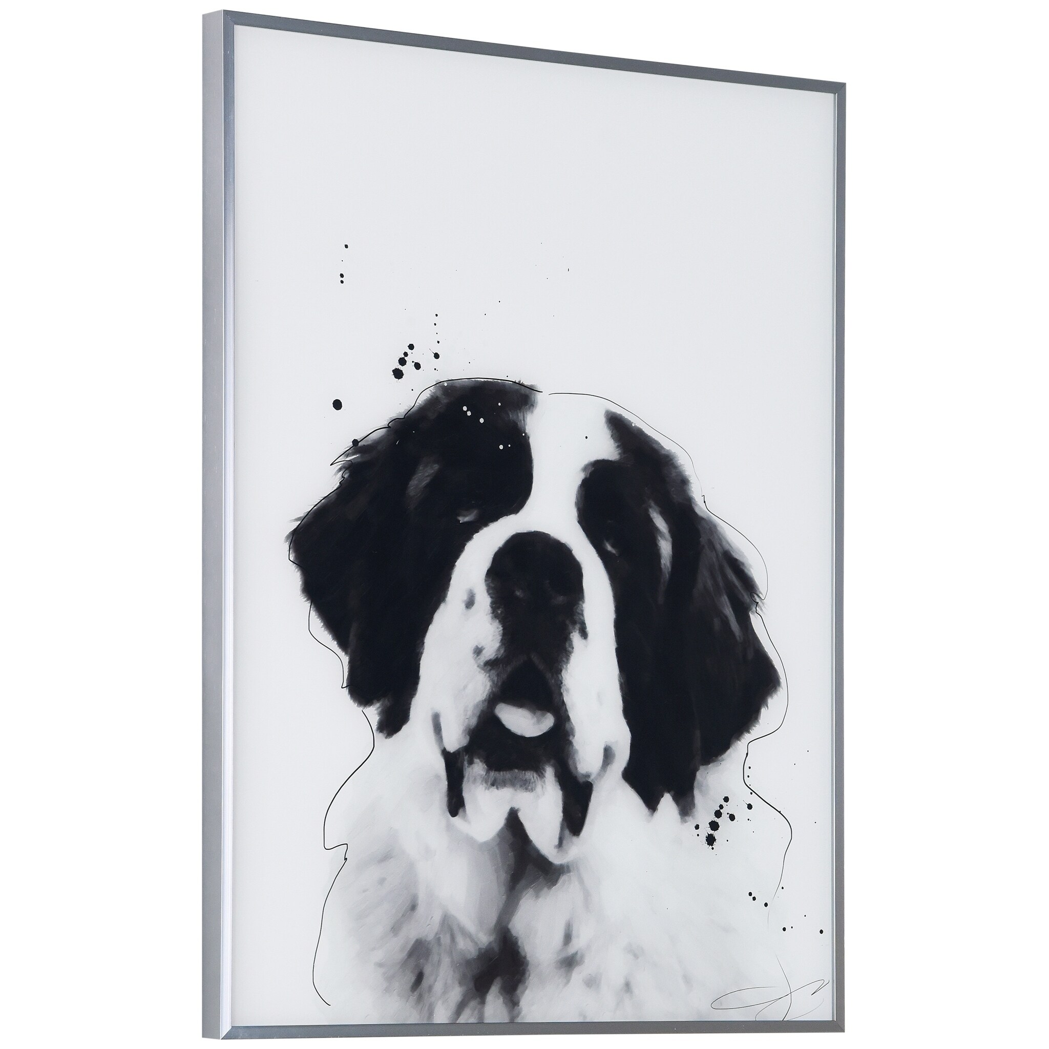 St Bernard Puppy Black And White - Jackrowan