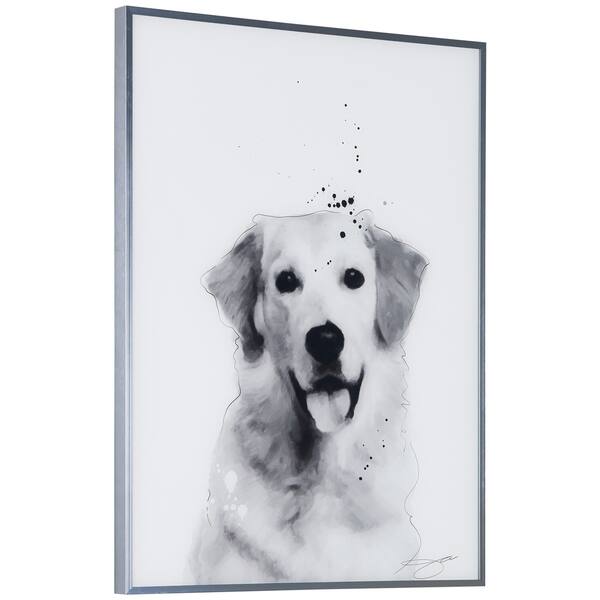 Shop Golden Retriever Black And White Pet Dog Wall Art Reverse