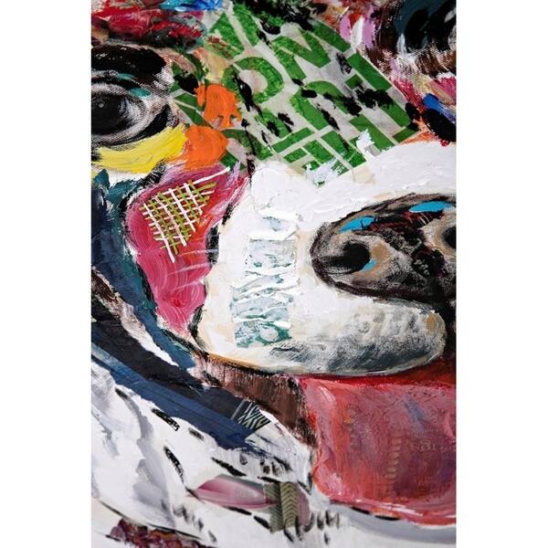 Shop Wooden Canvas Wall Art With Dog Oil Painting And Abstract