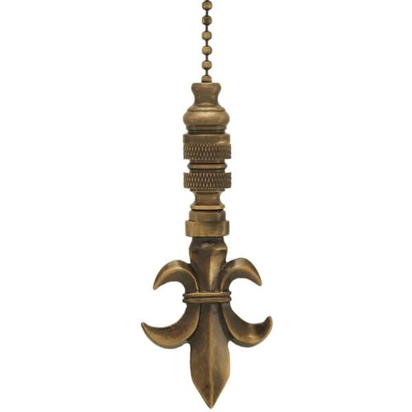 Shop Fleur De Lis Antique Brass Ceiling Fan Pull 3 2 H Free