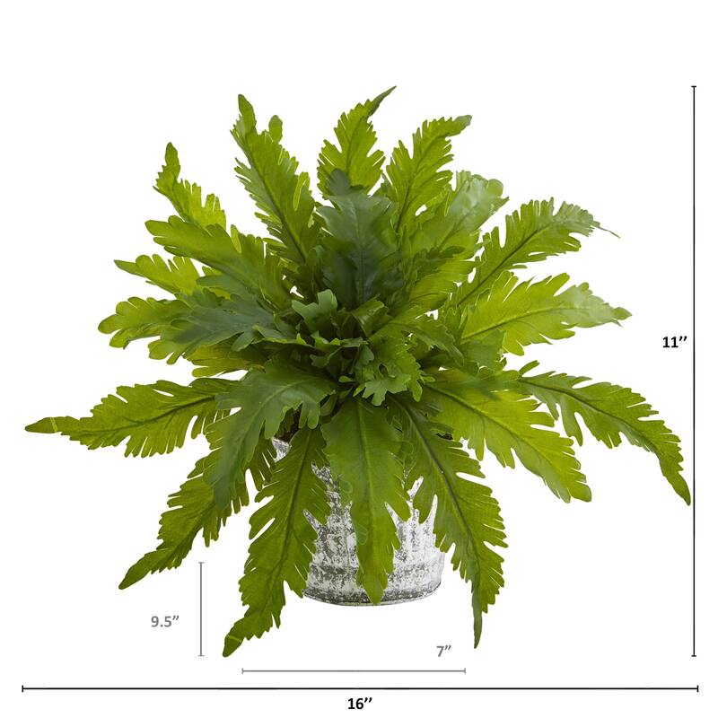 Fern Artificial Plant in Vintage Hanging Planter