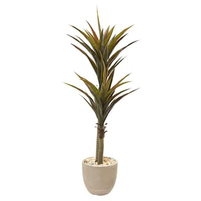 5' Yucca Artificial Tree in Sandstone Planter