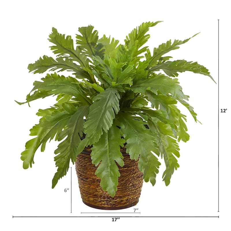 12" Fern Artificial Plant in Basket