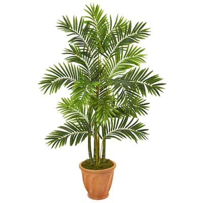 59" Areca Palm Artificial Tree in Terracotta Planter