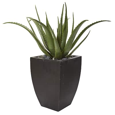 31" Aloe Artificial Plant in Black Planter