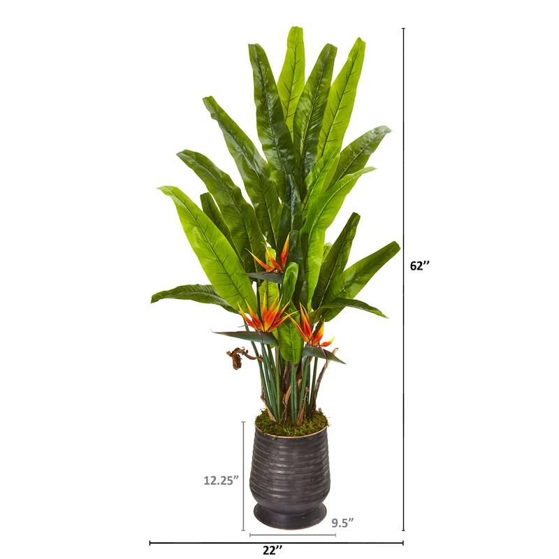 62" Bird of Paradise Artificial Plant in Decorative Planter