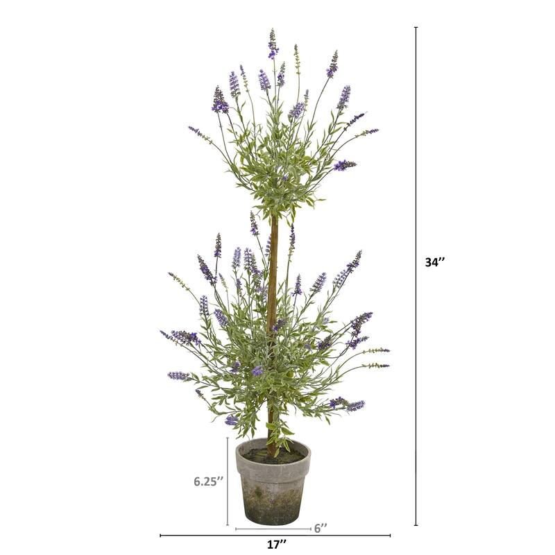34" Lavander Topiary Artificial Tree