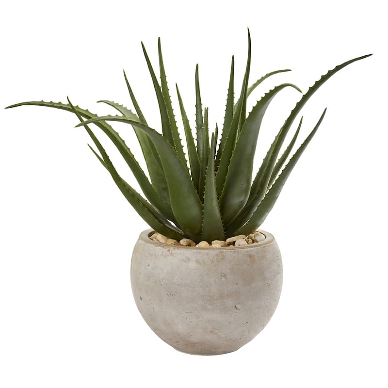 25" Aloe Artificial Plant in Sand Colored Planter - N/A